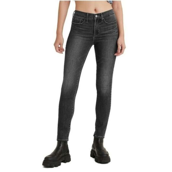 Levi's 311 Shaping Skinny Mid Rise Stretch Black Premium Denim Jean Size 32 - Picture 10 of 16